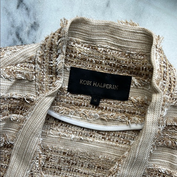 Kobi Halperin Estrella 3/4 Sleeve Tweed Striped Jacket | Medium - Picture 4 of 6